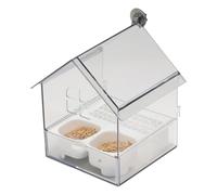 Snorvixre Pas de dispersion, cage suspendue, gamelle montable, récipient de nourriture amovible pour perroquet, design résistant aux éclaboussures, conteneur de nourriture pour oiseaux anti-fuite