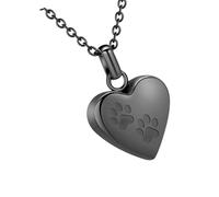 Snorvixre Personnalité Mémorial pour Animaux de Commémoration Bijoux Pendentif Cœur Ouvrir pour Cendres Crémation Souvenir Acier Inoxydable Animal de Compagnie Crémation Bijoux Souvenir