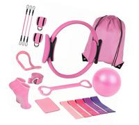 Snorvixre Pilates Cercles de fitness multifonctionnels pour jambes, bande de résistance pour la maison, la salle de sport, les entraînements, les anneaux et les balles pour plus de flexibilité