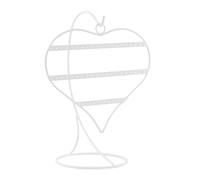 Snorvixre Présentoir à bijoux de bureau avec 50 trous en forme de cœur Organisateur de boucles d'oreilles Rangement en fer pour boucles d'oreilles Bracelets Plan de travail Support de boucles