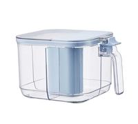 Snorvixre Récipient à épices avec 4 compartiments, couvercles et pelles pour l'organisation de la cuisine et pour présenter des pots à épices en plastique scellé sur le plan de travail