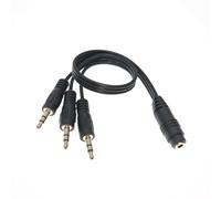 Snorvixre Répartiteur stéréo 3,5 mm, 1 entrée, 3 sorties, connecteurs plaqués or, câble audio flexible de 30 cm, répartiteur plaqué or