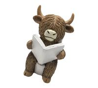 Snorvixre Résine Massive Salle de Bain Décoration Vache Sur Les Toilettes Sculpture Pour Famille Avec Enfants Animal Comptoir Présentoir Entretien Facile Résine Salle de Bain Décoration Vache