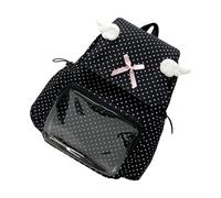Snorvixre Sac à dos transparent moderne Dot Decors Grande capacité Design organisationnel Sangle réglable pour une utilisation quotidienne Sac à dos de voyage spacieux, Noir