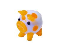 Snorvixre Sculpture miniature unique en verre Piggy - Statue d'animaux colorés faite à la main pour collectionneurs et enfants - Affichage de bureau - Statue de collection cochon