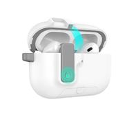 Snorvixre Serrure de sécurité pour écouteurs sans fil Coque résistante aux chocs Étui de protection entièrement rabattable Étui de protection en caoutchouc avec support de téléphone Clip de