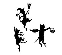 Snorvixre Statues élégantes de pelouse en métal noir pour chat Convient pour la décoration de jardin Pas besoin d'installation d'outils Décoration artisanale contemporaine de jardin d'animaux