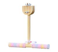 Snorvixre Support de balançoire en bois durable avec perchoirs en corde - Jouet interactif pour perroquets - Temps de jeu - Entraînement - Jouet pour soulager l'ennui