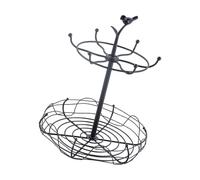 Snorvixre Support de tasse rotatif avec cadre en métal, support de tasse à café gradué peu encombrant avec dosettes de café rotatives à 360 degrés en métal pour tasses de cuisine