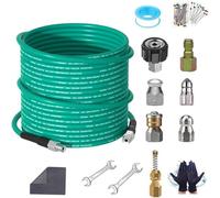 Snorvixre Tuyau de vidange professionnel en PVC haute pression de 50 pieds pour l'élimination des blocages, pour le nettoyage des canalisations dans le domaine privé et commercial pour nettoyeur haute