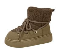 Snow Boots for Women Platform Anti-Slip Winter Booties, Warm Fur Lace Up Round Toe Ankle Boots for Women(Army Green,38)