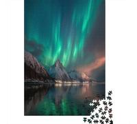 Snow Capped Mountains, Fjords and The Aurores boréales 38x26cm/1000pcs Puzzle pour Adultes -,Jouet De DIY