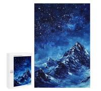 Snow-Capped Peaks Under Starry Sky Puzzle 1000 Pièces Educa Jouet en Bois Cadeau Unique Décoration Intérieure Jeu Éducatif Challenge Toy Adultes Et Enfants À Partir De 14 Ans 1000 PCS
