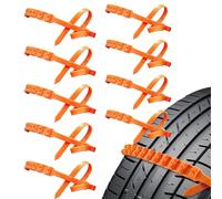 Snow Chains for Car Tires, Anti Slip Ties with Strong Grip, Tire Chains for Winter, Sturdy Nylon Design, Easy Install Feature, Safety Tool, Driving Accessory for Sedan Suv Truck