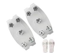 Snow Cleats - Clear Anti-Slip Footwear Claws with Stainless Steel Spikes | Transparent Ice & Snow Grips for Boots and Shoes for Walking, Hiking and Mountaineering