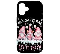 Snow Day Supporter Xmas Holiday Let It Snow Cute Three GNOME Coque pour iPhone 16