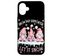Snow Day Supporter Xmas Holiday Let It Snow Cute Three GNOME Coque pour iPhone 16 Plus
