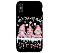 Snow Day Supporter Xmas Holiday Let It Snow Cute Three GNOME Coque pour iPhone X/XS