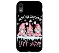 Snow Day Supporter Xmas Holiday Let It Snow Cute Three GNOME Coque pour iPhone XR