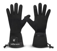 SNOW DEER Gants chauffants pour homme et femme, 7,4 V 2200 mAh, batterie rechargeable, chauffe-mains pour la neige, le ski, la pêche, l'équitation, le cyclisme, le camping, la moto, Noir 1, XL/XXL
