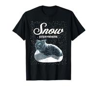 Snow Everywhere Funny Cat Party Kitten Sarcastic Meme T-Shirt