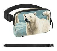 Snow Fat Polar Bear-1557 Sac banane de style unisexe : sac banane tendance, sac à bandoulière sport fin et tendance pour jogging, randonnée, randonneur, femme, homme, multicolore, 4 x 23 x 15 cm,