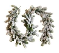 Snow Flockd Christmas Garland Decoration Réaliste Artificial Pine Greenery Garland Christmas Decoration Home Mantle Fiche De Vacances Decor d'hiver
