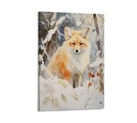 Snow Fox Animal Toile Murale Moderne Forêt Belle Vie Sauvage Affiches Décoration pour la Maison Chambre Art