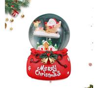 Snow Globes Music Box - Luminous Crystal Sphere with Light, Christmas Water Ball Ornament for Holiday Decoration | Creative Desktop Gift, for Bedroom, Table, Shelf, Living Room, Bookshelves
