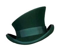 Snow Head Gear pour hommes chapeau haut asymétrique chapeau laine femme homme chapeau unisexe chapeau vapeur punk chapeau haut de forme ruban ruban décoratif chapeau manteau homme, Vert, Taille unique