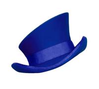 Snow Head Gear pour hommes chapeau haut asymétrique chapeau laine femme homme chapeau unisexe chapeau vapeur punk chapeau haut de forme ruban ruban décoratif chapeau manteau homme, bleu, Taille unique