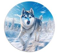 Snow Husky 1000 Pièces Puzzle Rond Jouets Bricolage Puzzle Circulaire Unique pour Adultes Et Enfants 1000pcs (67.5x67.5cm)