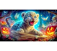 Snow-léopard-cub Puzzle 1000 pièces Educa Cadeau Unique Décoration Intérieure Jeu éducatif Challenge Toy pour Adultes & Enfants des 14 Ans 75x50cm/1000pcs