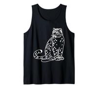 Snow Leopard Line Art Wildlife Big Cat Dessin Débardeur