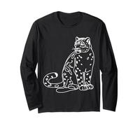 Snow Leopard Line Art Wildlife Big Cat Dessin Manche Longue
