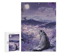 Snow Leopard Moonlit Cityscape Puzzle 1000 Pièces Educa Jouet en Bois Cadeau Unique Décoration Intérieure Jeu Éducatif Challenge Toy Adultes Et Enfants À Partir De 14 Ans 300 PCS