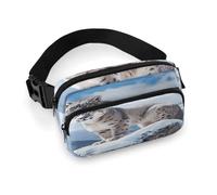 Snow Leopard Mountain Sac banane avec fermeture éclair et sangle réglable