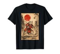 Snow Leopard Samurai Warrior Japanese Vintage Graphic Humor T-Shirt