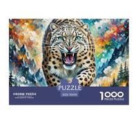 Snow Léopard1000 Piece Jigsaw Puzzles for Adults and Kids Educhational Games Fun and Challenging for Home Decoration Great Gift Idea70x50cm/1000pcs
