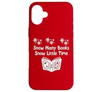Snow Many Books Snow Little Time Reading Christmas Book Club Coque pour iPhone 16 Plus