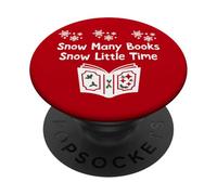 Snow Many Books Snow Little Time Reading Christmas Book Club PopSockets PopGrip Adhésif