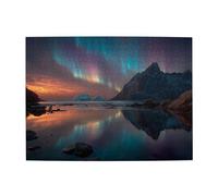 Snow Mountain Aurora Puzzle horizontal en bois 500 pièces pour développer des compétences pratiques pour se détendre et interagir parent-enfant