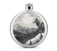 Snow Mountain - Flasque à whisky en acier inoxydable étanche et portable pour liqueur, camping, voyage, 150 ml