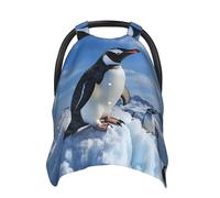 Snow Mountain Housse de siège de voiture pour bébé Motif pingouin Multi-usage Respirant Pour maman Poussette pare-soleil Cadeau de fête prénatale