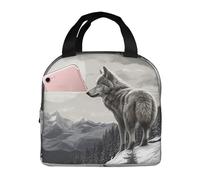 Snow Mountain Lone Wolf Sac à déjeuner isotherme portable avec doublure en feuille d'aluminium, grand tissu Oxford isotherme