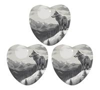 Snow Mountain Lot de 3 désodorisants pour voiture Motif loup solitaire à suspendre, cartes parfumées longue durée pour voiture, maison, bureau, blanc