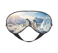 Snow Mountain Masque pour les yeux doux avec imprimé pingouin Idéal pour le voyage/le bureau/le yoga/la sieste