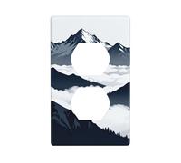 Snow Mountain Peak Plaque d'interrupteur décorative en polycarbonate incassable pour bureau à domicile avec vis