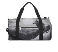 Snow Mountain Sac de sport imperméable pour homme et femme Motif loup solitaire Grand sac de sport pour voyage et entraînement