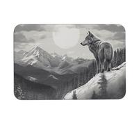 Snow Mountain Tapis de bain avec dos en caoutchouc antidérapant pour salle de bain, baignoire, douche, évier